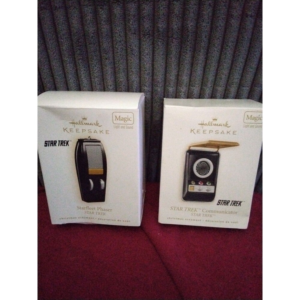Hallmark Star Trek  communicator and phaser ornaments